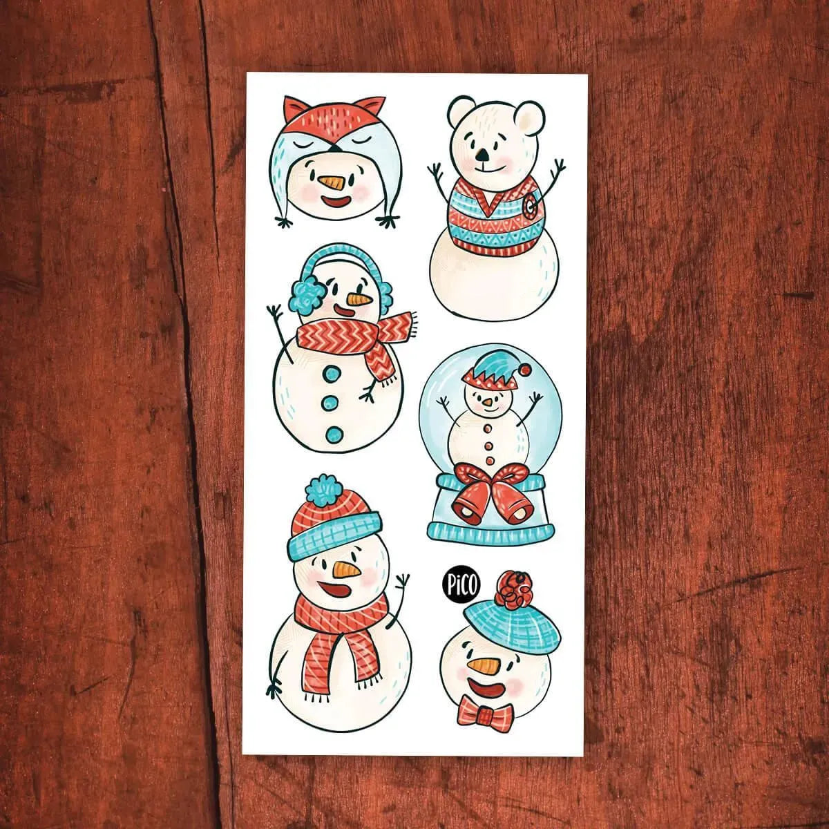 TATOUAGE TEMPORAIRE | LES JOYEUX BONHOMMES DE NEIGE