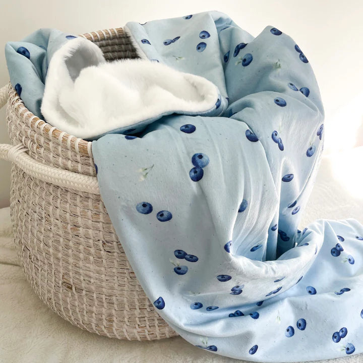 Couverture Minky - bleuets