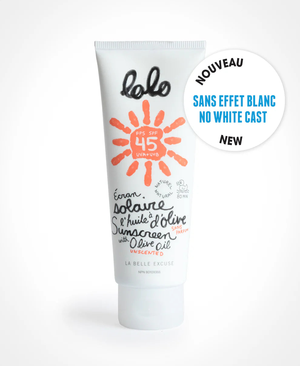 Écran solaire non-parfumé Lolo à l'huile d'olive