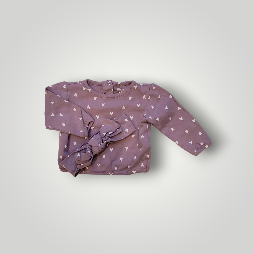 Chandail + bandeau | Moon organic | 6-9 mois