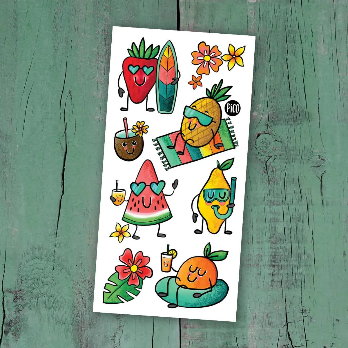 TATOUAGE TEMPORAIRE | FRUITS À LA PLAGE
