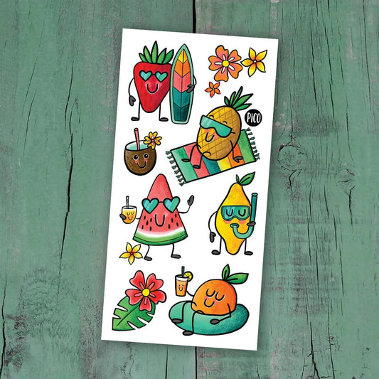 TATOUAGE TEMPORAIRE | FRUITS À LA PLAGE