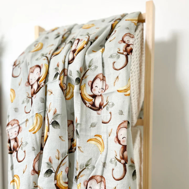 Mousseline - bambou & coton - Singe