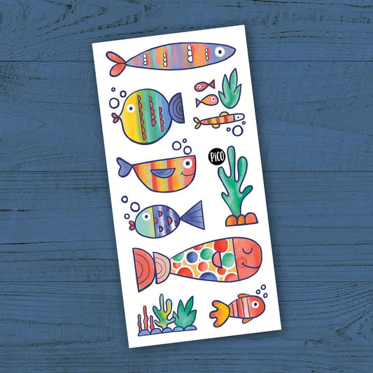 TATOUAGE TEMPORAIRE | LES POISSONS MULTICOLORES